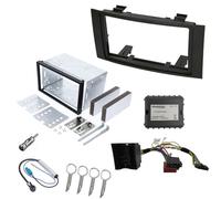 Audioproject A243-10 - Autoradio Radioblende CanBus Radio Adapter Set 2 DIN kompatibel für VW Touareg 7L ab 2003 T5 Multivan Transporter ab 2003 2 DIN Metall Einbaurahmen Antennenadapter Entriegelung