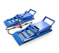 2 Stück hydraulik Auto PKW KFZ Auffahrrampen Set mit Wagenheber hydraulisch Höhenverstellbar Wartungsrampe Hebebühne Rampe Auffahrrampe Auffahrbock