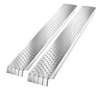 tectake® 2X Auffahrrampen, 2er Set Stahl Rampe, bis 400 kg belastbar, rutschfest, perforiert, Laderampe für Auto oder Anhänger, Auffahrrampe für Motorrad, Rasentraktor, Rollstuhl, Fahrrad
