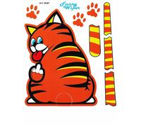 Aufkleber Funny Wipers Katze Brown für Heckscheibe Hinten Auto