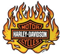 Aufkleber Harley-Davidson Flammen 10 x 11 cm Bar + Shield Flame Decal HOT