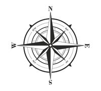 Aufkleber Kompass Windrose 35 x 35 cm Camper Wohnmobil Caravan Dekor Auto A-08