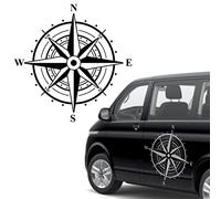 Aufkleber Kompass Windrose Aufkleber für Camper, Wohnmobil, Wohnwagen Fahrzeuge Karosserie - Offroad Sticker - Abenteuer Urlaub (110x110cm)