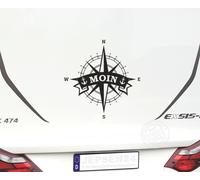 Aufkleber Kompass Windrose Moin 50cm CW011 für Wohnmobil Wohnwagen Wandtattoo