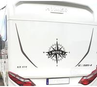 Aufkleber Kompass Windrose Moin 59cm CW011 für Wohnmobil Wohnwagen Wand