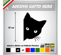 Aufkleber Kopf Katze Schwarz Vinyl Auto Motorrad Roller Lkw Cat Car Tuning