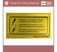 Aufkleber Lichtmaschinenregler für PORSCHE 911 F 914 90100650800