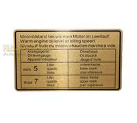 Aufkleber Motorölstand für Porsche 911 Bj. 08/69 - 07/72