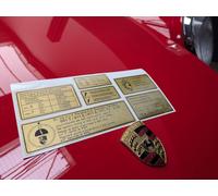 Aufkleber Motorraum für Porsche 911 T E S TV 2.34 Ölklappe F G Model 930 Aircool