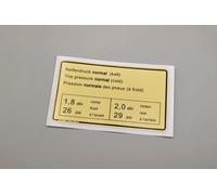 Aufkleber Reifendruck Porsche 911 912 914 90100650500