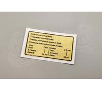 Aufkleber Reifendruck Porsche 911 924 944 - 93770112700