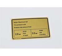 Aufkleber Reifendruck Porsche 911 T 78-89 - 93000650501