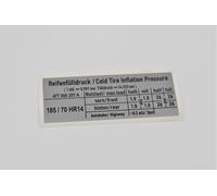 Aufkleber Reifendruck Porsche 924 - 477000257