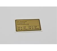 Aufkleber Reifendruck Porsche 928 bis 79 - 92800650500