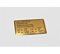 Aufkleber Reifendruck Porsche 928S - 92800651800