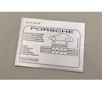 Aufkleber Reifendruck Porsche 993 99370128708