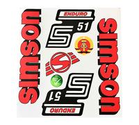 Aufkleber-Set rot für Simson S51 Enduro Tank und Seitendeckel