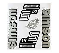 Aufkleber-Set Silber für Simson S51 Enduro Seitendeckel und Tank