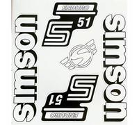 Aufkleber-Set weiß für Simson S51 Enduro Tank und Seitendeckel