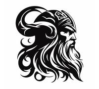Aufkleber Viking Wikinger Kopf Odins Son 23 x 26 cm - Auto Style