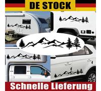 Aufkleber Wohnwagen Wohnmobil Caravan Camper Auto Berge Wald Landschaft 100cm.