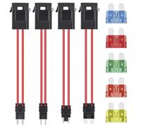 AUKENIEN ACC KFZ Sicherungskasten Sicherungshalter Set 4Werte Mini Micro Micro2 Standard Flachsicherungshalter mit Sicherung Auto Sicherungen 10 15 20 30 40 A Flachsicherungen für Fahrzeugelektronik