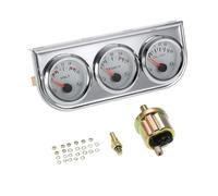 Aumotop 52 Mm 3-in-1-Chrom-Öldruck-Wassertemperatur-Voltmeter-Messgerät-Set für Auto- und Motorrad-Enthusiasten (2-T)