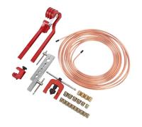 Aumotop Bremsleitungs-Bördelwerkzeug-Set, Premium-Reparatursatz für Hydraulische Bremsleitungen mit Kupferbeschichtung für die Meisten Getriebesysteme, 25-teilig