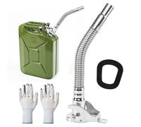 Ausgießer Kanister Benzinkanister Ausgießer Metall Einfüllstutzen Diesel mit Handschuhe Benzinkanister Einfüllstutzen für 5 10 und 20 Liter Metallkanister
