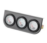 Ausla Auto-Dreifach-Messgerät-Set, 52 Mm, 5,1 Cm, Kunststoff-Eisen-Messgerät-Cluster mit Wassertemperatur, Öldruck, Voltmeter, Weißes Zifferblatt, Rote Zeiger-Hintergrundbeleuchtung für 12 V, Auto,