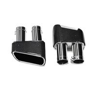Auslass Auspuffendrohr 1 Paar Carbon Fiber Auto Auspuffblende Für G30 G31 530i 528i Schalldämpfer Spitze Endrohr Auspuffdüse Tuning Auto Auspuff Endrohr(Double Silver)