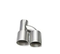 Auspuff Abgasschlauch 1 Stück Dual-Auspuffspitze Universal-Schalldämpferspitze H-Typ-Düse Für Golf R MK7 Für GTI, Mattierter Edelstahl Auspuffrohr(Right ID63MMOD114MM)