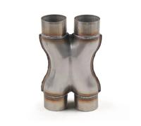 Auspuff Abgasschlauch Auto X-PIPE 2,25'' 2,5'' 3'' In/Out Auspuffanlage Universal Schalldämpferspitze Vierwegerohr Edelstahl Auspuffrohr(2.5inch)