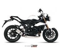 Auspuff exhaust MIVV Suono Edelstahl Niedrig Triumph Speed Triple 2011 > 2015