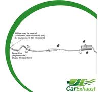 Auspuff für CITROEN BERLINGO / PEUEGOT PARTNER 1.6 16V 00-03 +Rohr