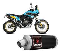 MIVV Dakar Auspuffsystem mit EG-BE Edelstahl / Edelstahl Schwarz Yamaha Tenere 700 Explore Edition