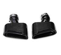 Auspuff Schalldämpfer 1 Paar Carbon Faser Auto Auspuff Tip Muffler Spitze Endrohr Auspuff Düse Tuning Für G30 G31 530i 528i Auto-Schalldämpfer(Schwarz)