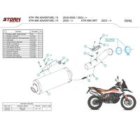 Auspuff Schalldampfer Storm By Mivv Oval Schwarz Inox Ktm 790 Adv R 2021 2026