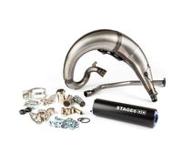 Auspuff Stage6 Streetrace high mount CNC blau / schwarz Derbi Senda