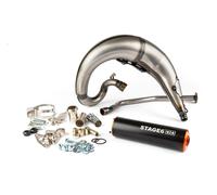 Auspuff Stage6 Streetrace high mount CNC orange / schwarz Derbi Senda