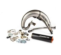 Auspuff Stage6 Streetrace high mount CNC orange / schwarz Derbi Senda