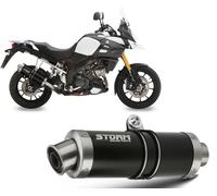 Auspuff Storm by Mivv Oval Nero Stahl fur Suzuki Dl V-strom 1000 2014 > 2020