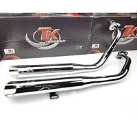 Sport Auspuff Turbokit Custom Edelstahl Chrom Honda Shadow VT VTM 600 4 Takt 4T