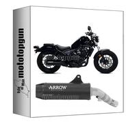 auspuff zugelassen arrow rebel aus aluminium schwarz mit endkappe aus carby kompatibel mit honda cmx 500 rebel 2017 2018 2019 2020 2021 2022 mototopgun 74504rb