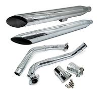 Auspuffanlage LeoVince Komplettanlage SILVERTAIL K02, chrom, mit Zulassung für Kawasaki VN 800 Classic