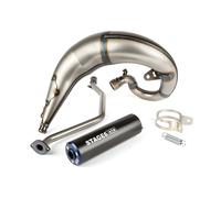 Auspuff Stage6 Streetrace high mount CNC blau / schwarz Rieju MRT