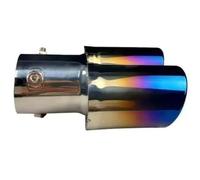 Auspuffblende 1 Stück Universal Auto Dual Outlet Auspuffspitze Edelstahl Auspuffspitzen Schalldämpfer Schwanz Doppelrohr Rohrspitzen Auspuffendrohrspitze(Blau)