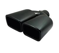 Auspuffblende Auto 1PC Universal Doppel Outlet Auspuffrohr Spitze Düse Hinten Schalldämpfer Edelstahl Quadratischen Mund Einlass 60mm Auspuffendrohr(Black Straight)