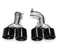 Auspuffblende Auto Für BMW G01 X3 G02 X4 2018-2022 X3M X4M Silberfarben Vier Runde Düsen Edelstahl Auspuffblenden Im Look Von(Black A)