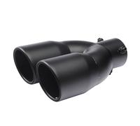 Auspuffblende Auto Universal 63mm Einlass 76mm Auslass Doppelzylinder Edelstahl Auspuff Endrohr Für Auto System Ersatz Auspuffendrohr(Matte Black Straight)